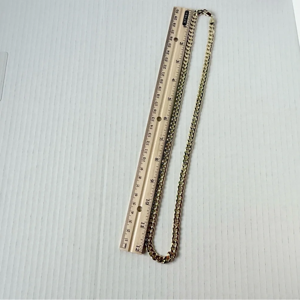 New Italian laminated gold chin 24” ‎ with San Benito crucifix /Crystals for men